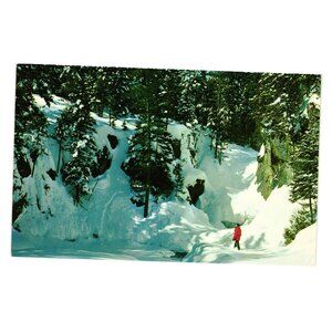 Winter Smalls Falls Scenic Postcard Rangeley Maine Bromley Co Vintage USA C30921